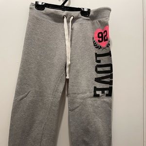 Grey low rise sweatpants